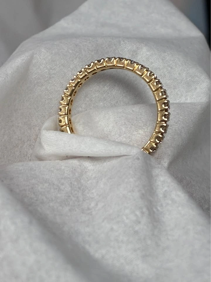 14k natural diamond 0.8ct full eternity pave ring size 6.5 - photo 2