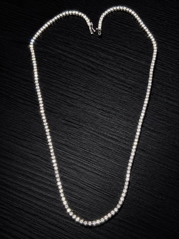 14k 8ct Lab Diamond Tennis Chain VVS DEF Color - photo 2