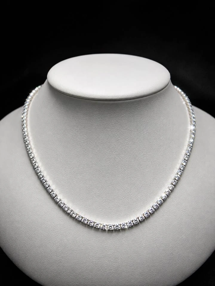 14k 8ct Lab Diamond Tennis Chain VVS DEF Color - photo 3