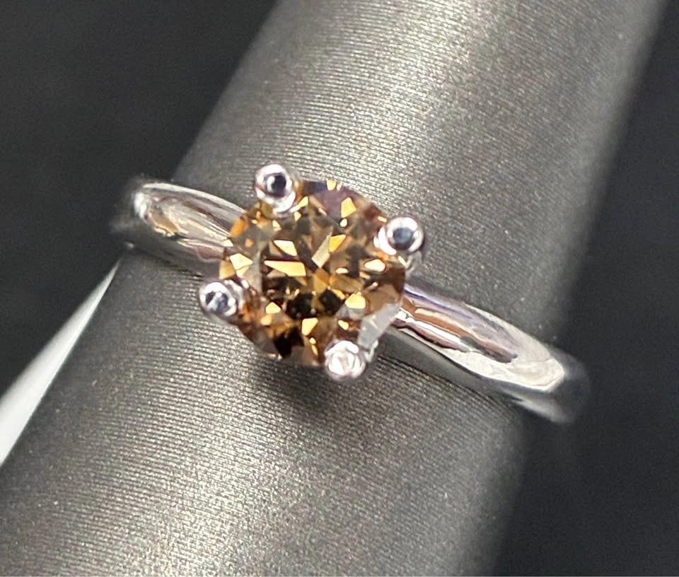 10k Natural Champagne/Chocolate Diamond 0.9ct VS Clarity Size 6 - photo 2