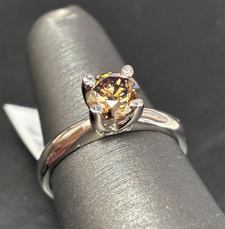 10k Natural Champagne/Chocolate Diamond 0.9ct VS Clarity Size 6 - photo 4