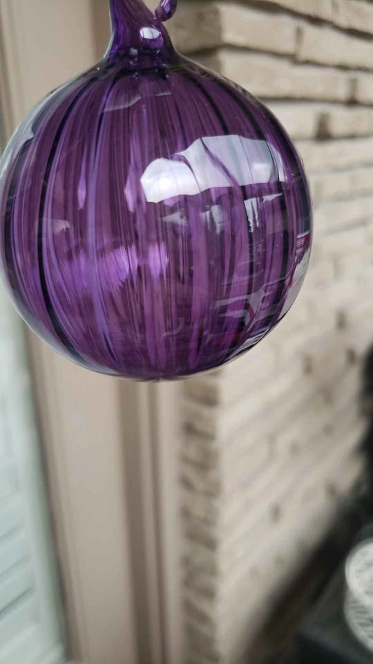 Set of 2 mouth blown hand made decorative glass baubles - photo 5