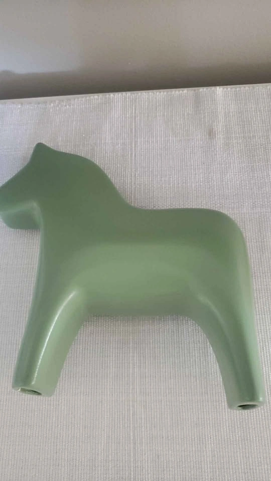 IKEA KLOTPLATAN Decorative Dala Horse Figurine Earthenware Green - photo 3