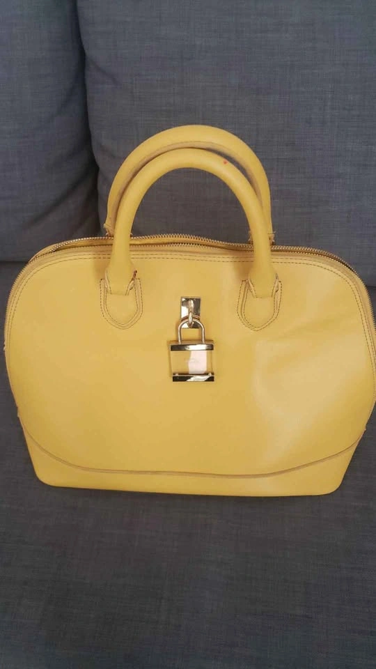 Handbag/purse Faux Leather beautiful yellow - photo 4