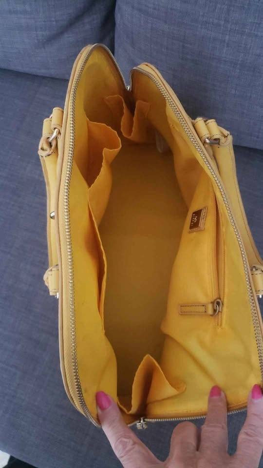 Handbag/purse Faux Leather beautiful yellow - photo 5