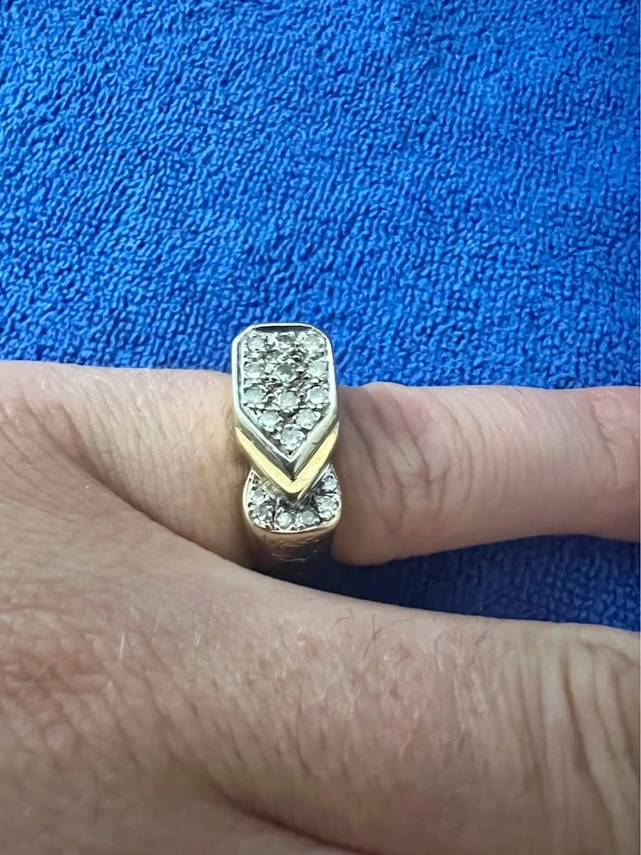Heavy 14k Gold Diamond Ring