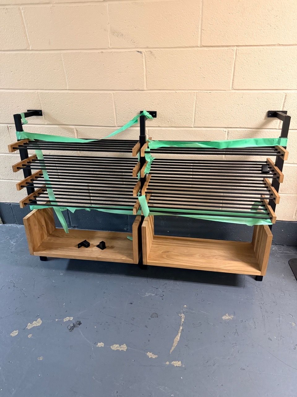 Wood and Metal Multi-Tier Shoe Rack