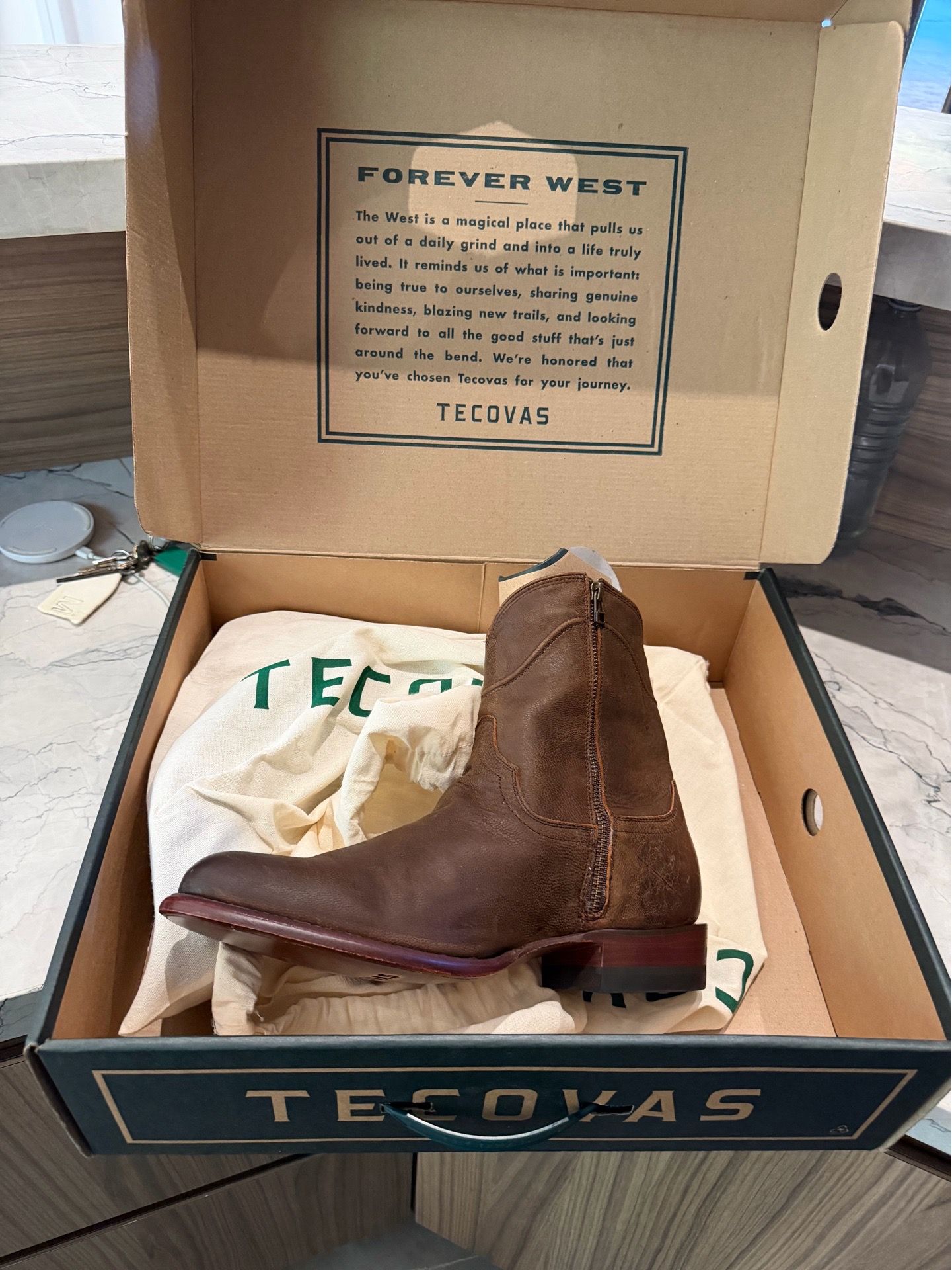TECOVAS The Dean Cafe Goat Western Boots 11.5 EE