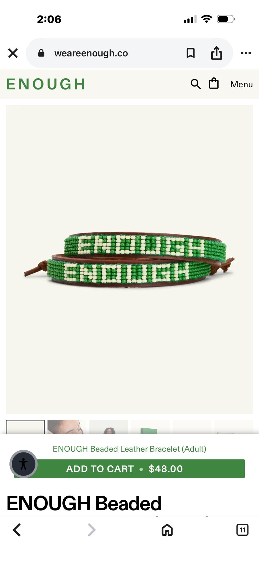 Leather Beaded Bracelet Set Enough