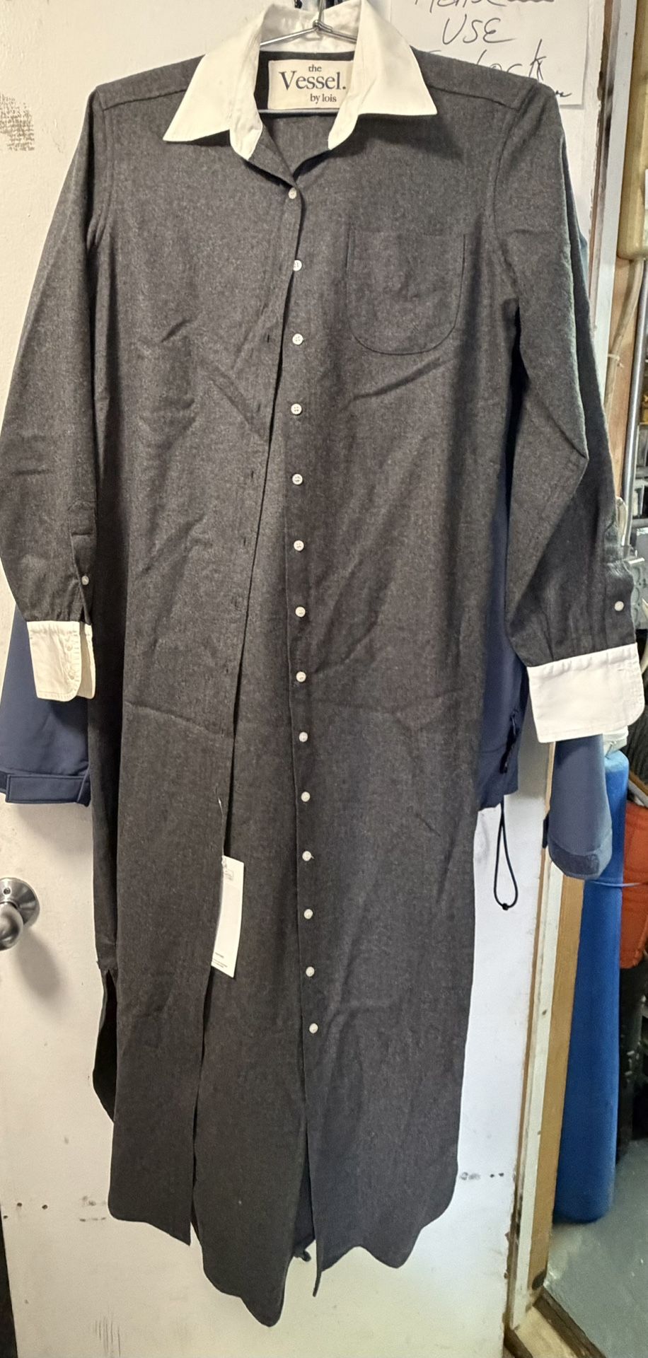 The Vessel by Lois. Cozy dark gray flannel