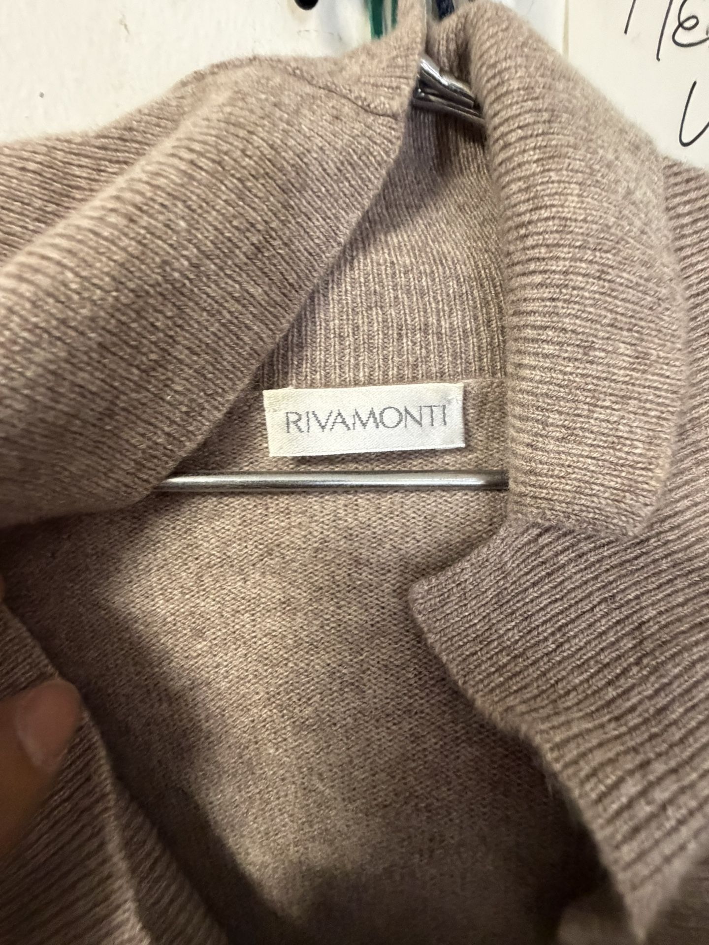 RIVAMONTI Cowl Neck Tunic Sweater with Pockets Ruched Sleeves