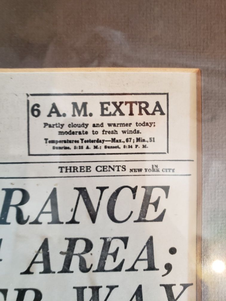 Framed New York Times Page June 6 1944 - photo 2