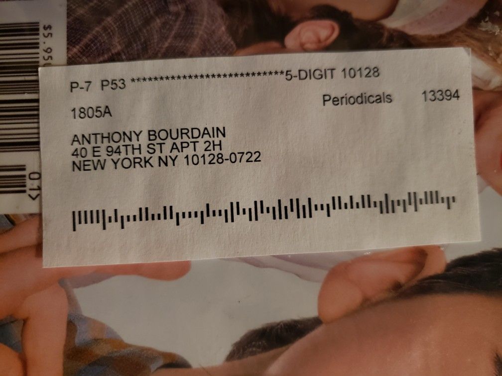 emmy magazine for the late Anthony Bourdain
