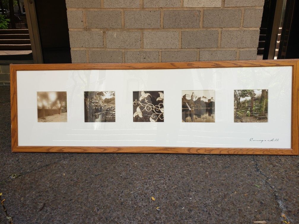 Large picture frame with Carnegie Hill pictures