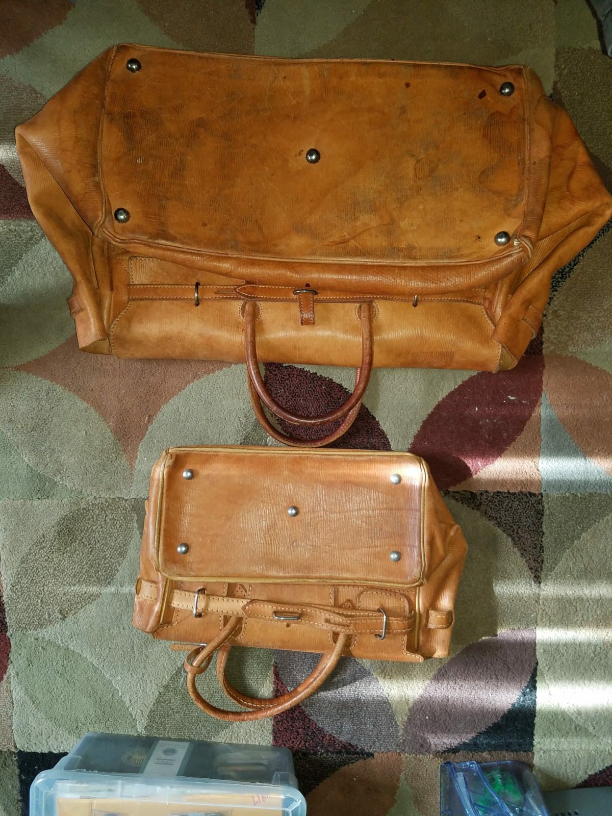 Original Cowhide Leather Travel bag Set