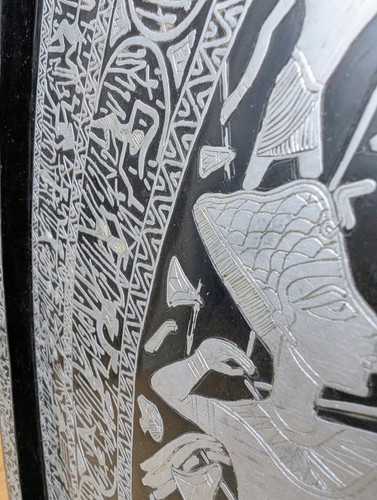 Large-Scale Egyptian Revival (Cairoware) Hand-Engraved Tray - photo 3