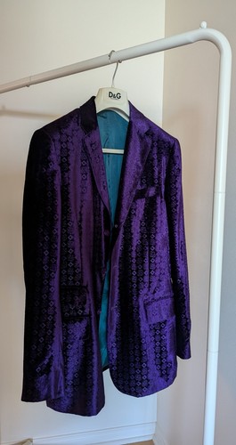 Vintage D&G Dolce & Gabbana Purple Velvet Damask Blazer