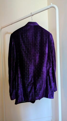 Vintage D&G Dolce & Gabbana Purple Velvet Damask Blazer - photo 2