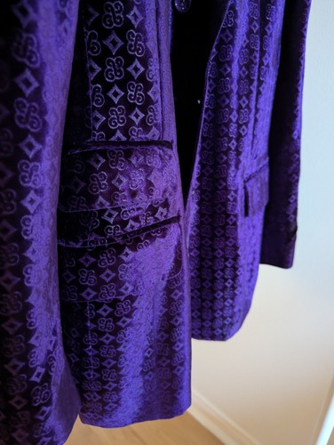 Vintage D&G Dolce & Gabbana Purple Velvet Damask Blazer - photo 3