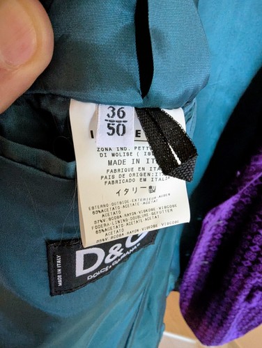 Vintage D&G Dolce & Gabbana Purple Velvet Damask Blazer - photo 4