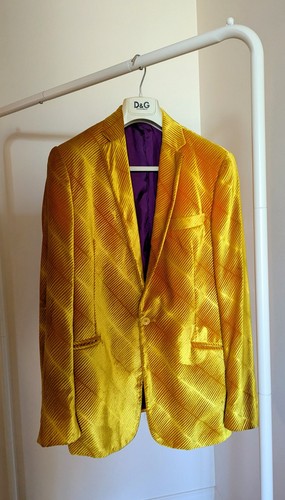 Vintage D&G Dolce & Gabbana Gold Velour Blazer