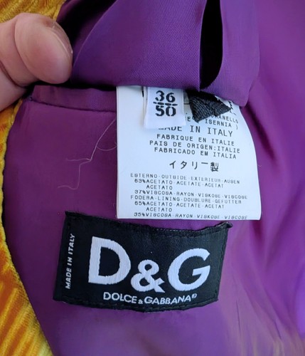 Vintage D&G Dolce & Gabbana Gold Velour Blazer - photo 3