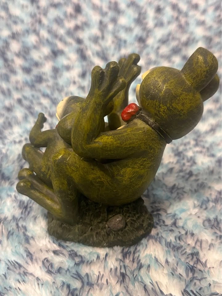 Whimsical Frog Figurine – Pair with Red Bow Ties - photo 3