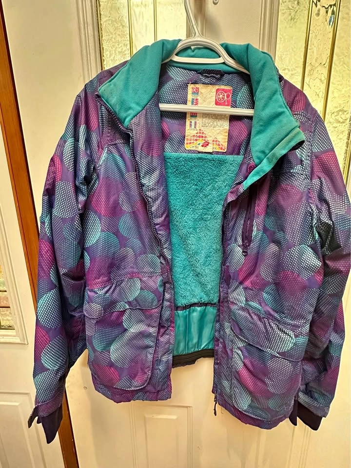 Vintage OP Techride 90s Ski Jacket – Retro Purple Teal Snow Coat