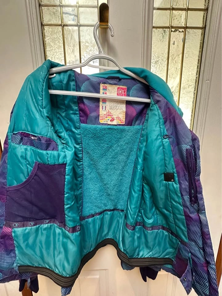 Vintage OP Techride 90s Ski Jacket – Retro Purple Teal Snow Coat - photo 3
