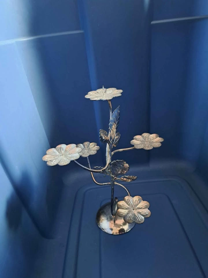 Two Metal Candleholders — hold 5 candles each - photo 3
