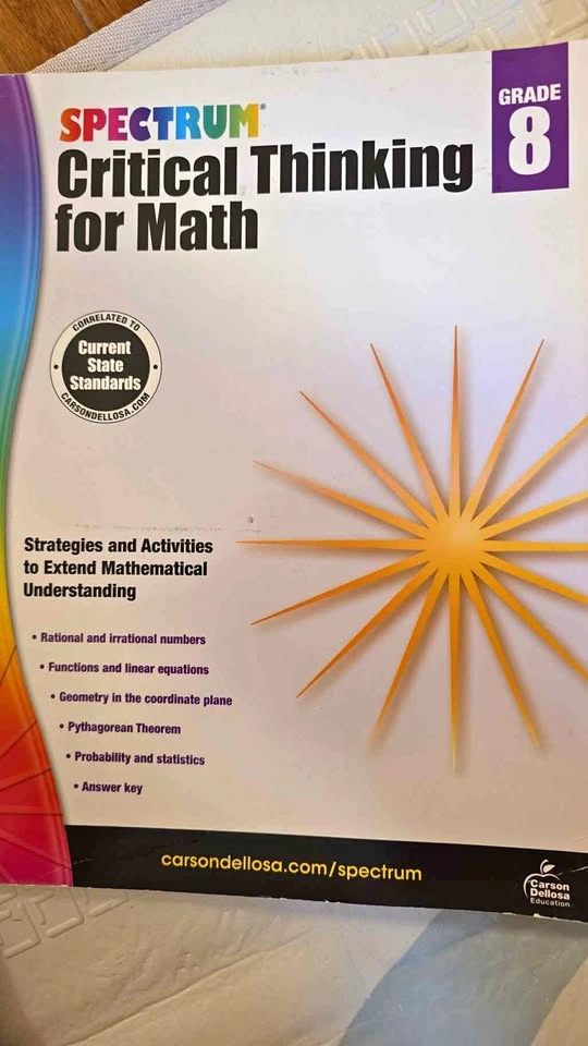 Spectrum critical thinking for math 8th grade
