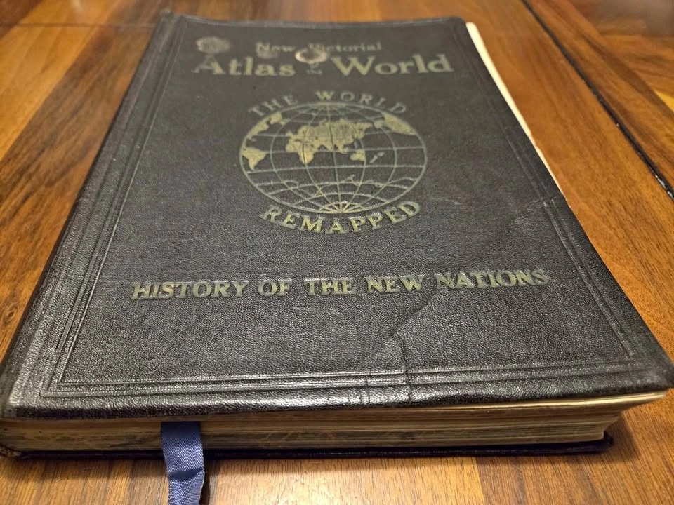Antique Leather Bound Atlas ca. 1922