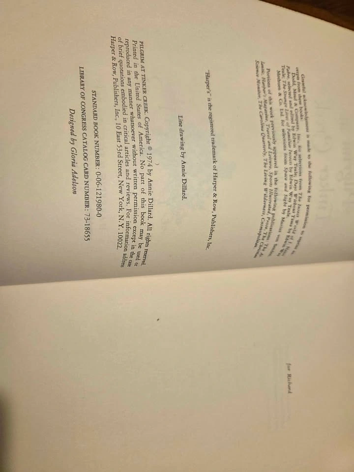 Pilgrim at Tinker Creek - Annie Dillard 1974 First Edition - photo 5