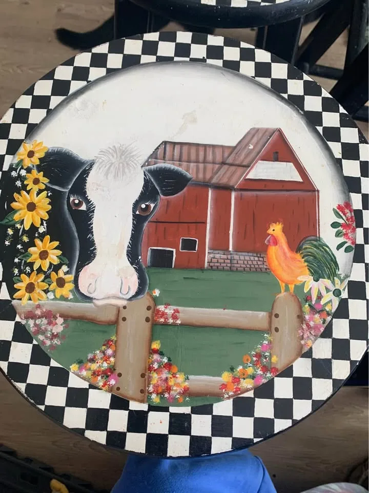 Hand painted cow stools image indicator(3)