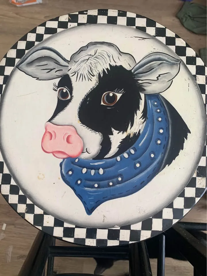 Hand painted cow stools image indicator(4)