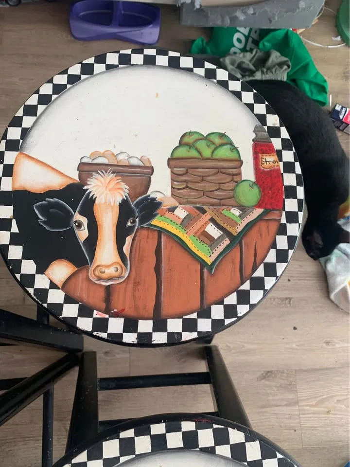 Hand painted cow stools image indicator(6)