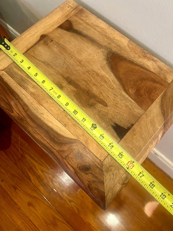 Solid Acacia Wood Side Table / Nightstand - photo 3