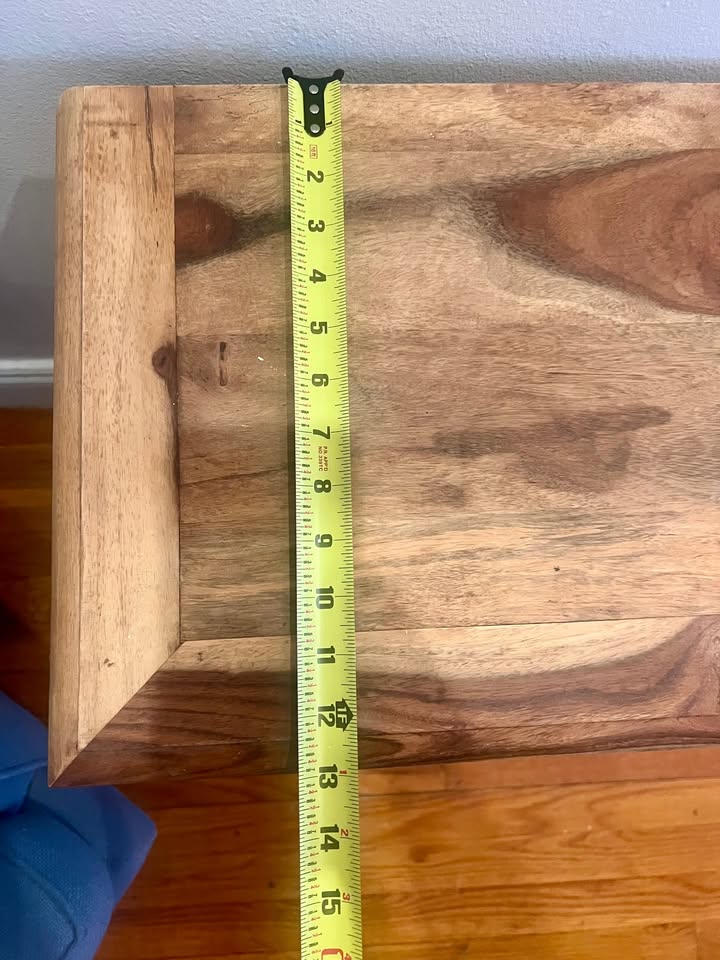 Solid Acacia Wood Side Table / Nightstand - photo 4