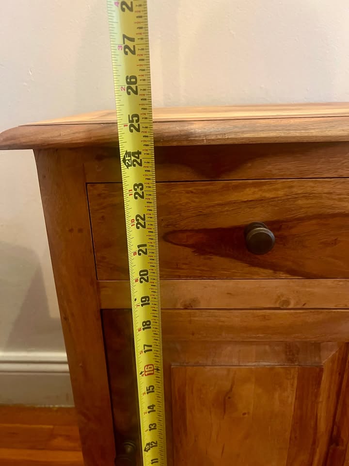 Solid Acacia Wood Side Table / Nightstand - photo 5