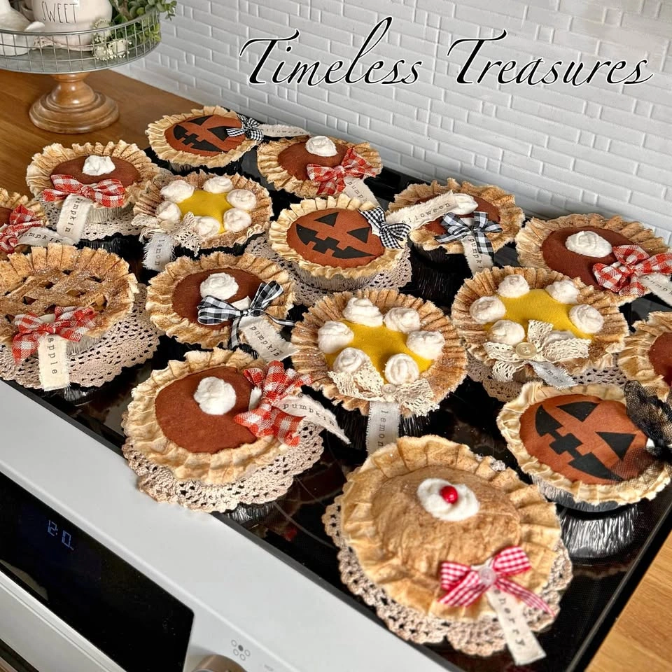 Primitive Handcrafted Pie ($23/each)