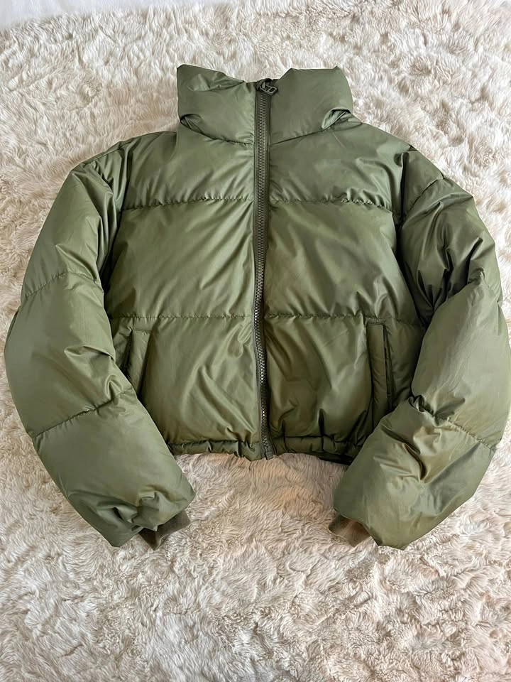 OAK + FORT Olive Green Down Puffer Jacket XS