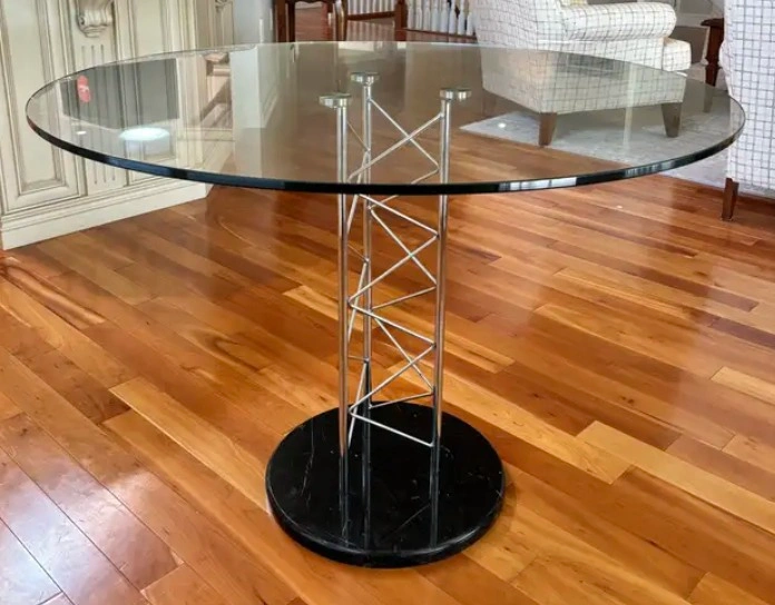 Italian Glass & Chrome Round Table - photo 4