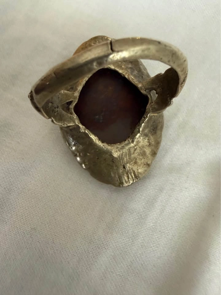 Vintage Large Oval Jasper Stone Ring - photo 5