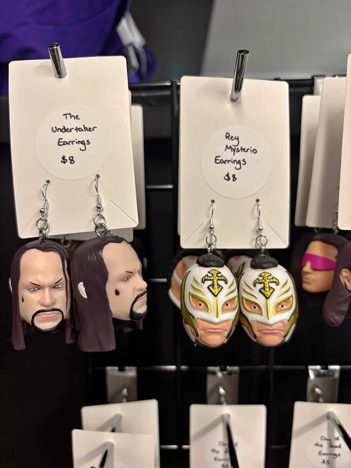 Handmade WWE wrestler earrings