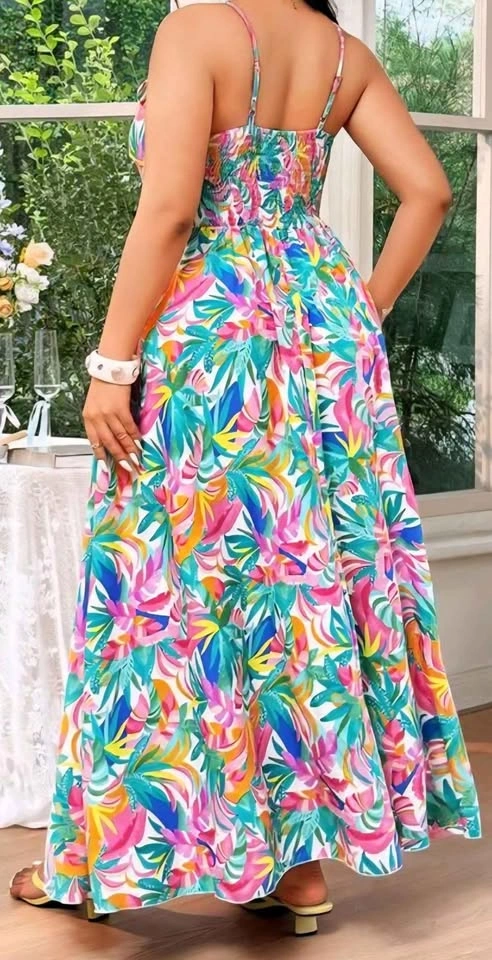 Floral Tropical Print Maxi Dress 3X - photo 4