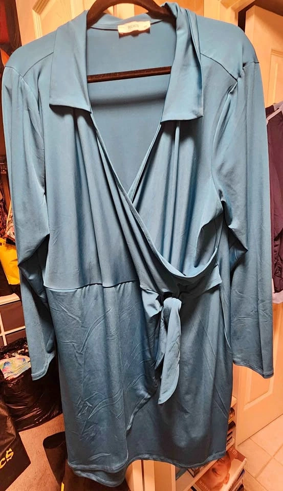Ricki's Teal Wrap Dress XXL