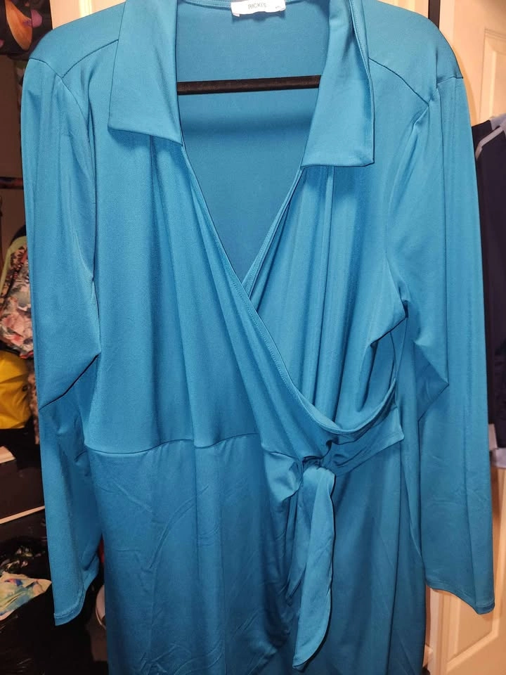Ricki's Teal Wrap Dress XXL - photo 2