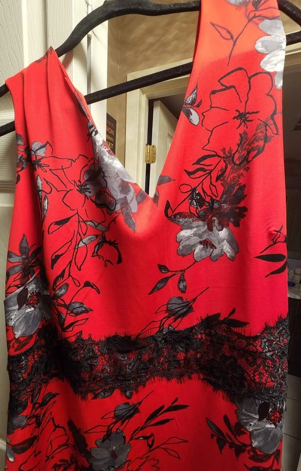 In Every Story Floral Lace Trim Red Dress - photo 2