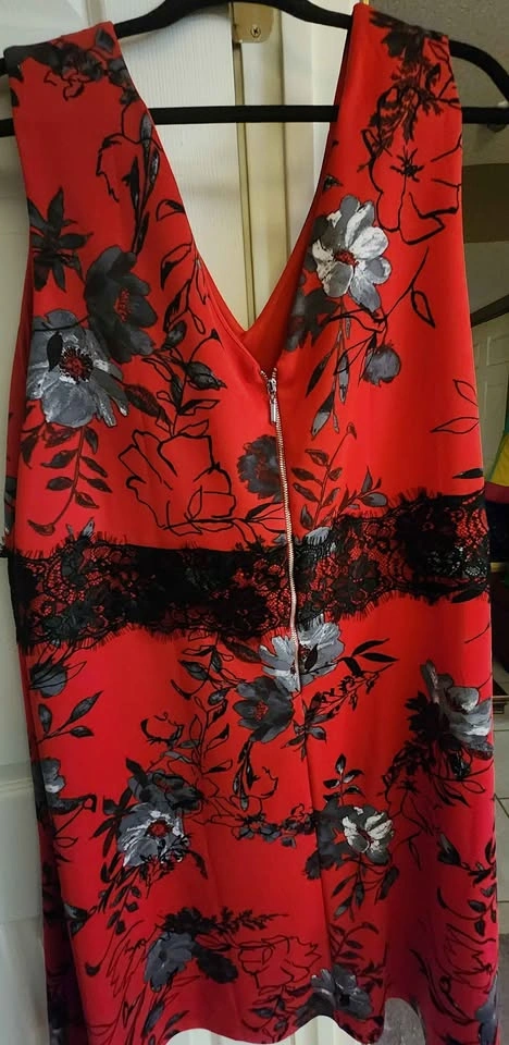 In Every Story Floral Lace Trim Red Dress - photo 3