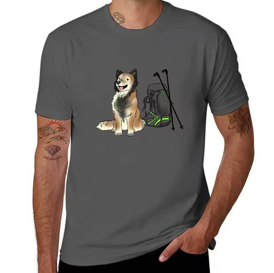Grey Hiking Dog Graphic T-Shirt - Size Medium - photo 2